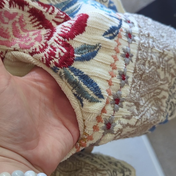 🍋✨ biya johnny was cardigan embroidered floral hooded sweater size large - Picture 5 of 10